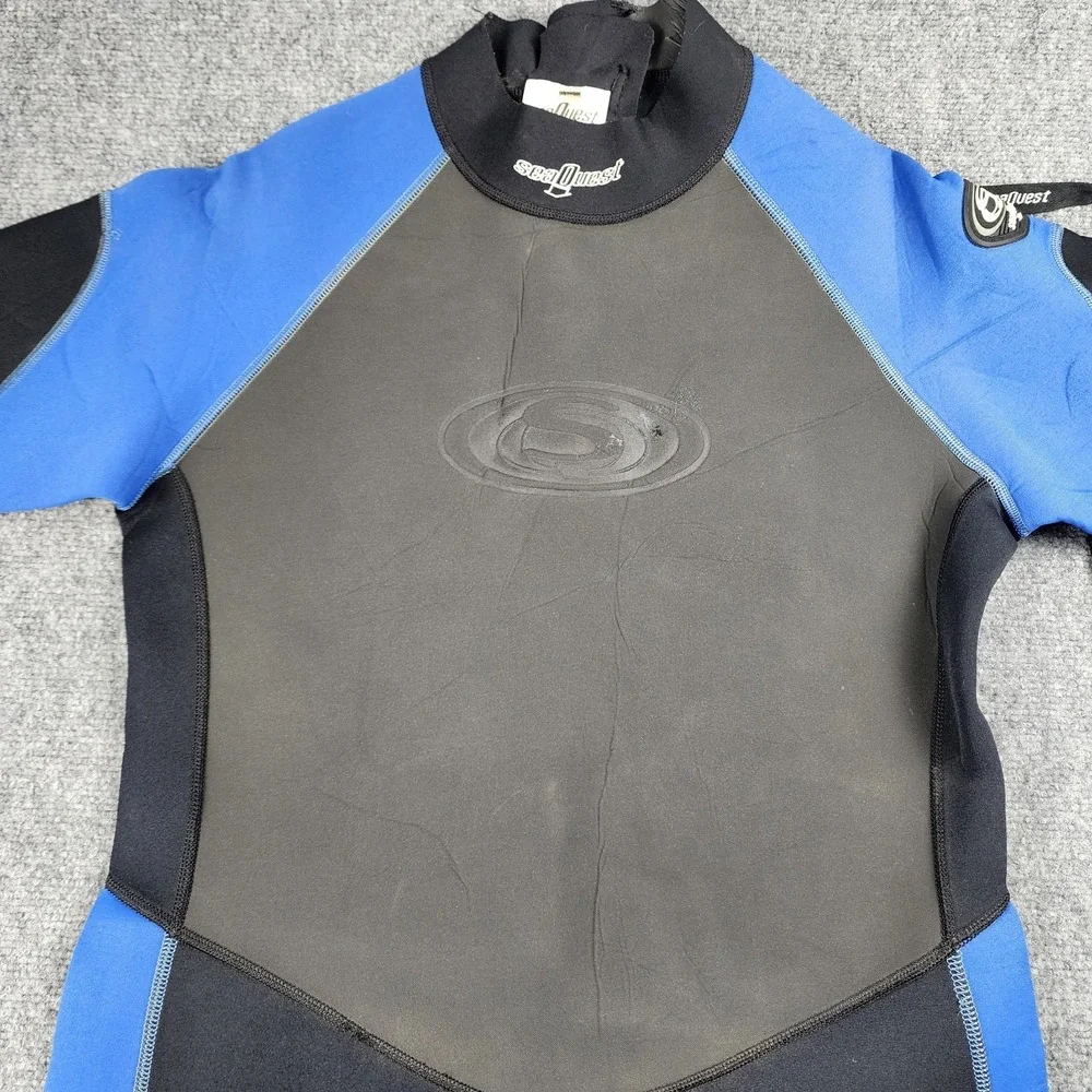 SeaQuest Mens XL Wetsuit Shorts Blue Black‎ Shorty Surf Dive Swim Snorkle